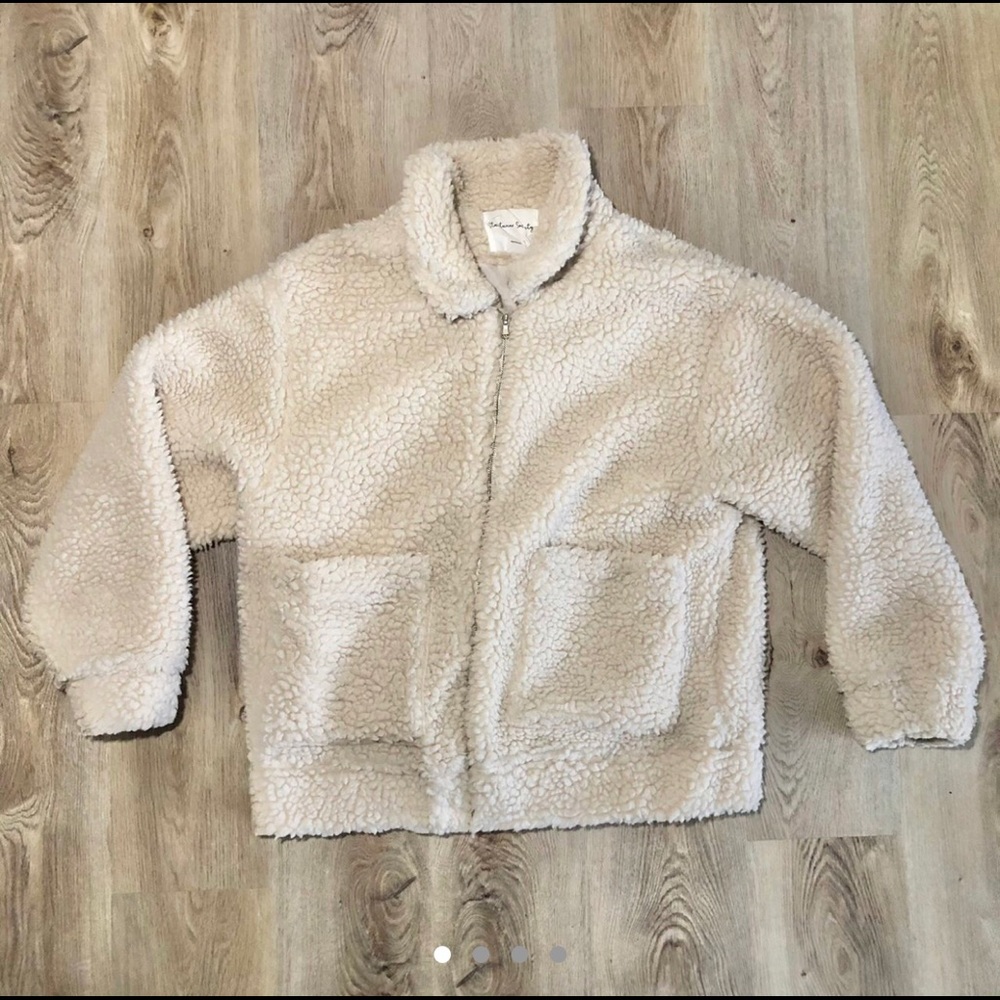VINTAGE Y2K OVERSIZED SHERPA TEDDY JACKET